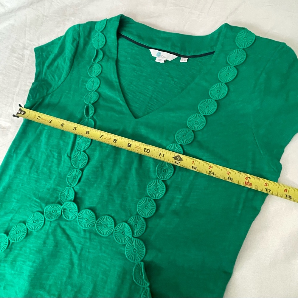Boden Boden Saskia Jersey Trim Emerald Vibrant Green Midi Dress - Picture 10 of 14